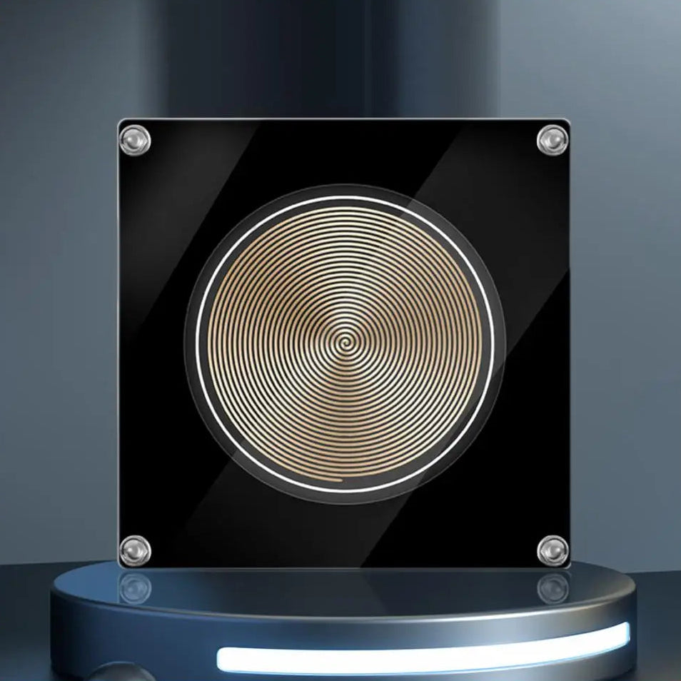 Speaker driver unit with circular pattern on a black background