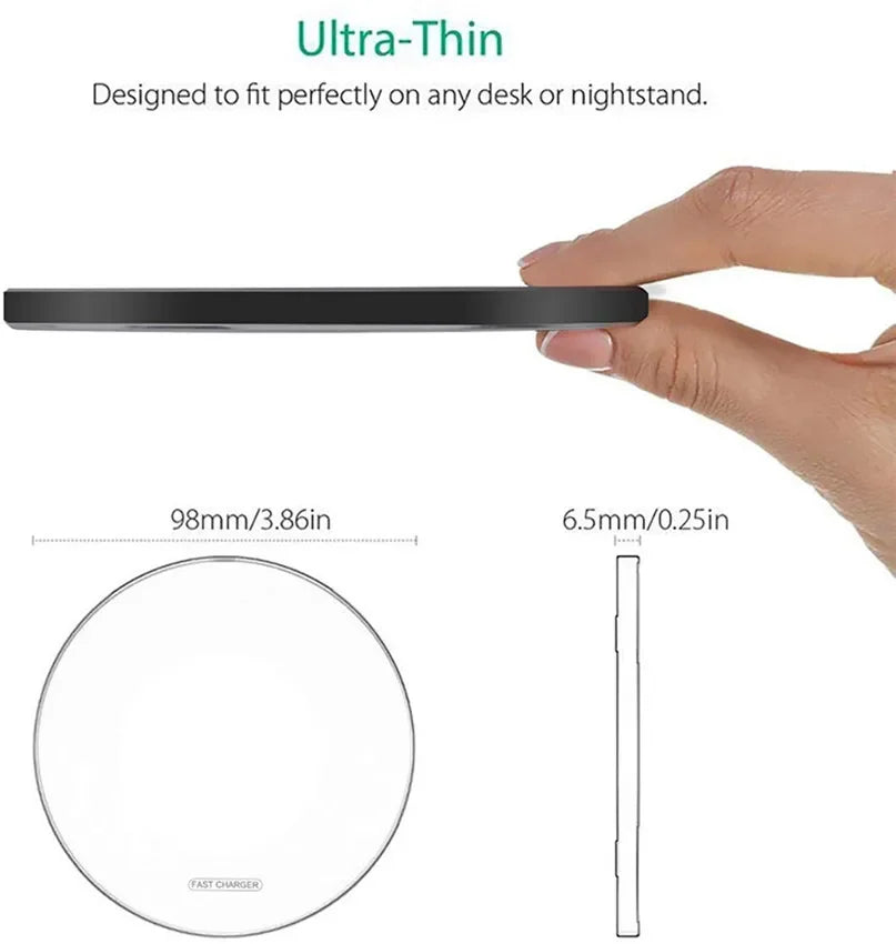 30W Fast Wireless Charger Pad – Slim, High-Power Charging