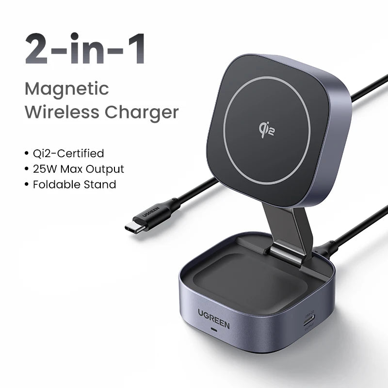 UGreen Qi2 Magnetic Charging Stand 25W - Selected by Sanosis