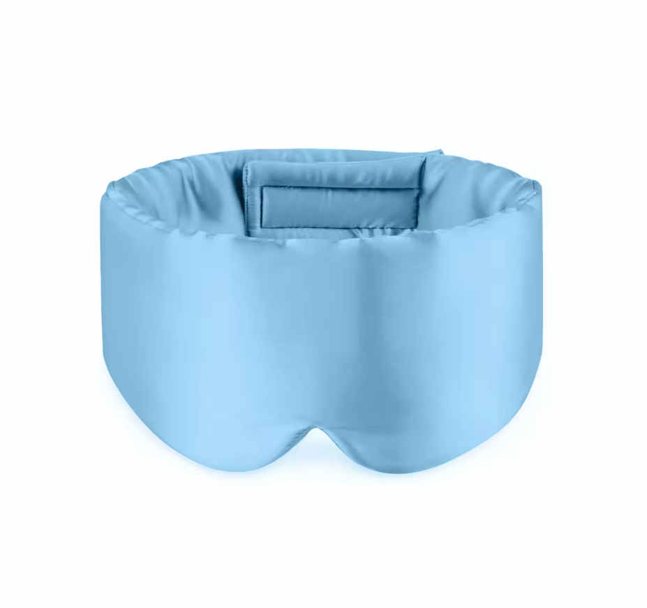 Blue eye mask on a white background